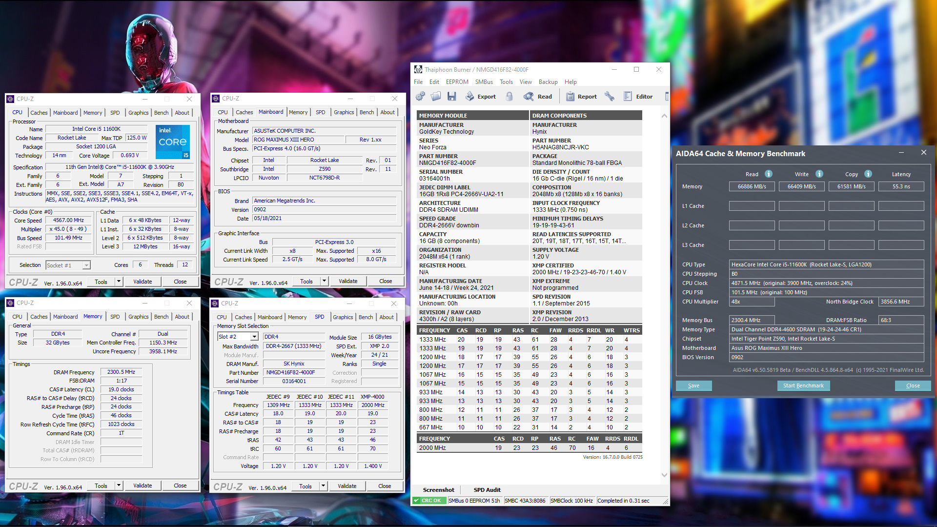 Neo Forza Mars 32GB DDR4 4000MHz Overclock 4600MHz
