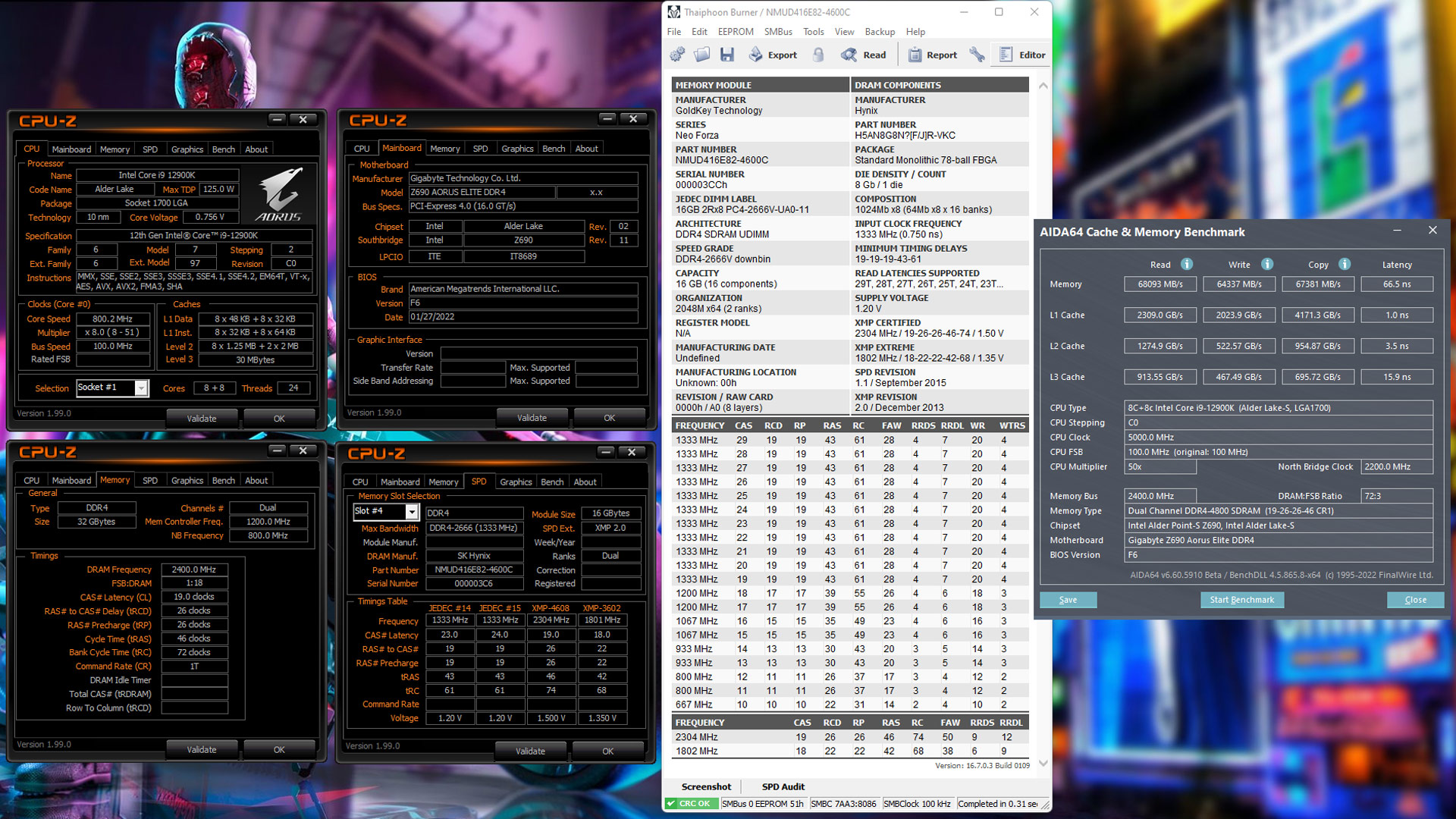 Aorus Z690 Elite DDR4 Dual Rank Memory Overclock 4800Mhz