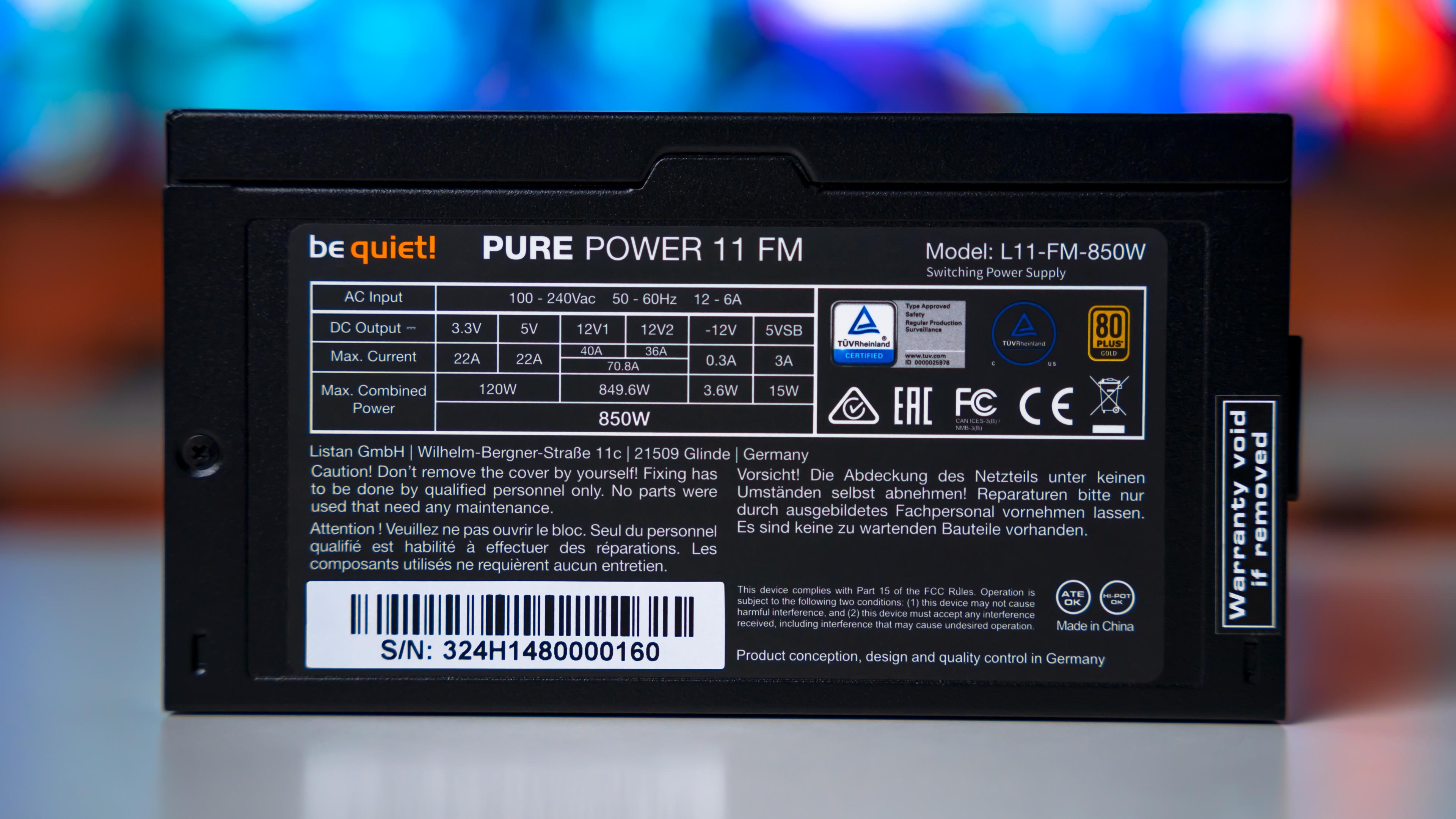 Be Quiet! Pure Power 11 FM 850W PSU (4)