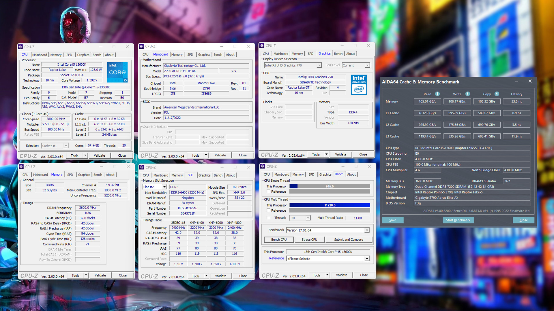 Aorus Z790 Elite AX Overclocking Intel Core i5 13600K