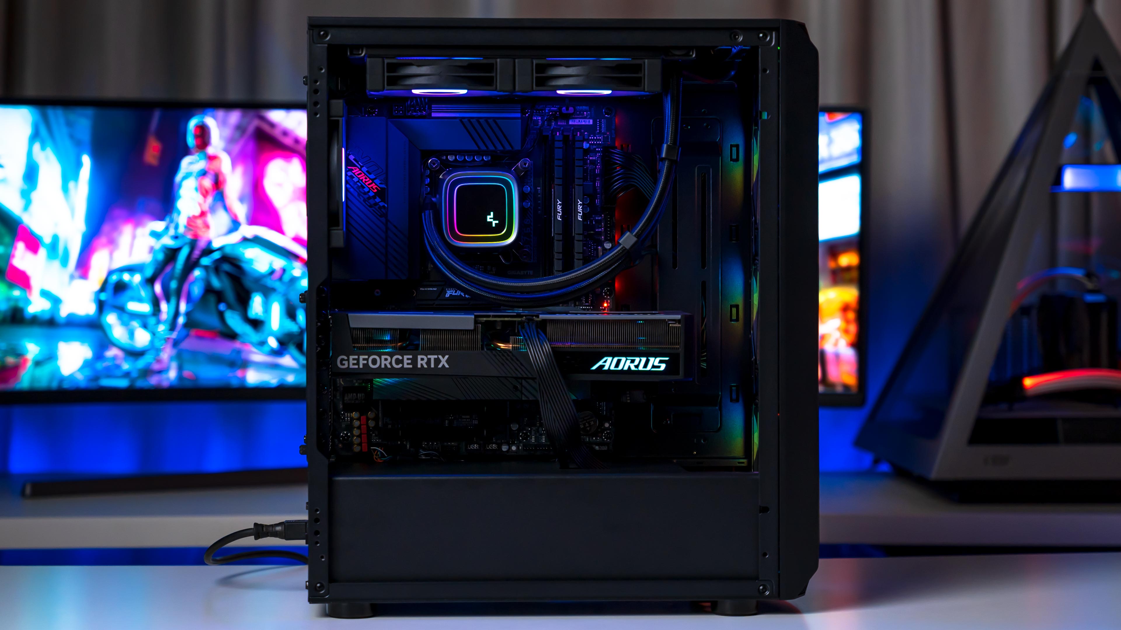 Aorus B760 Master PC Build 2023 Lights on (3)