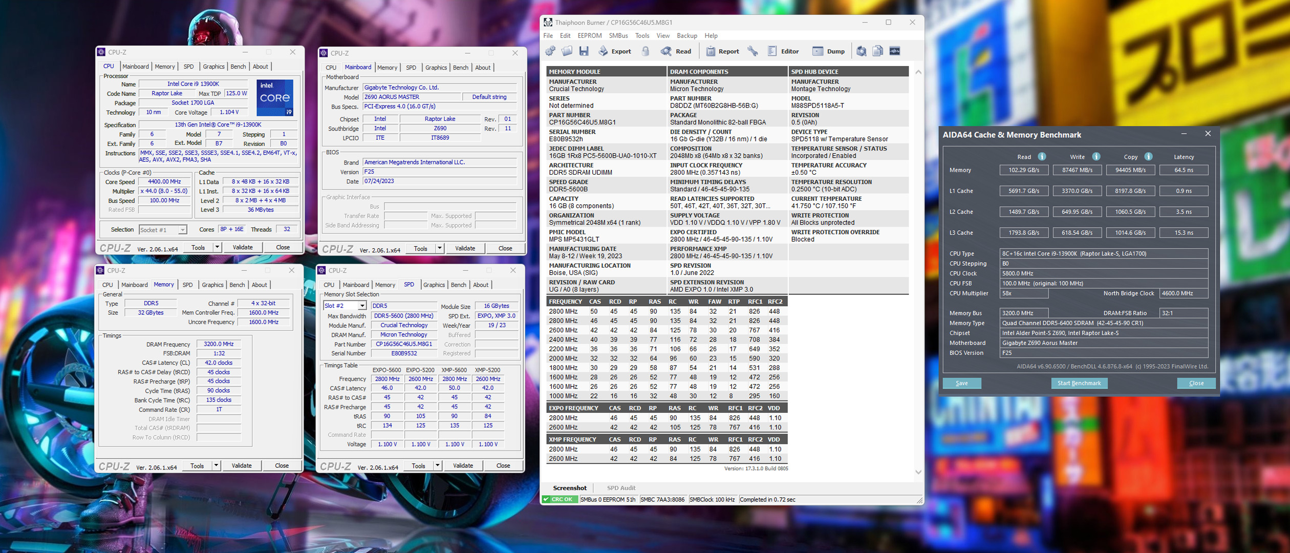 Crucial Pro DDR5 5600Mhz 2x16GB 2 Dimm Overclocking
