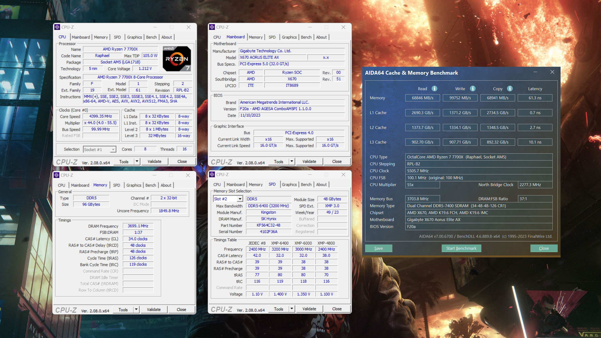 Kingston Fury Renegade RGB DDR5 6400Mhz 96GB AMD Overclocking