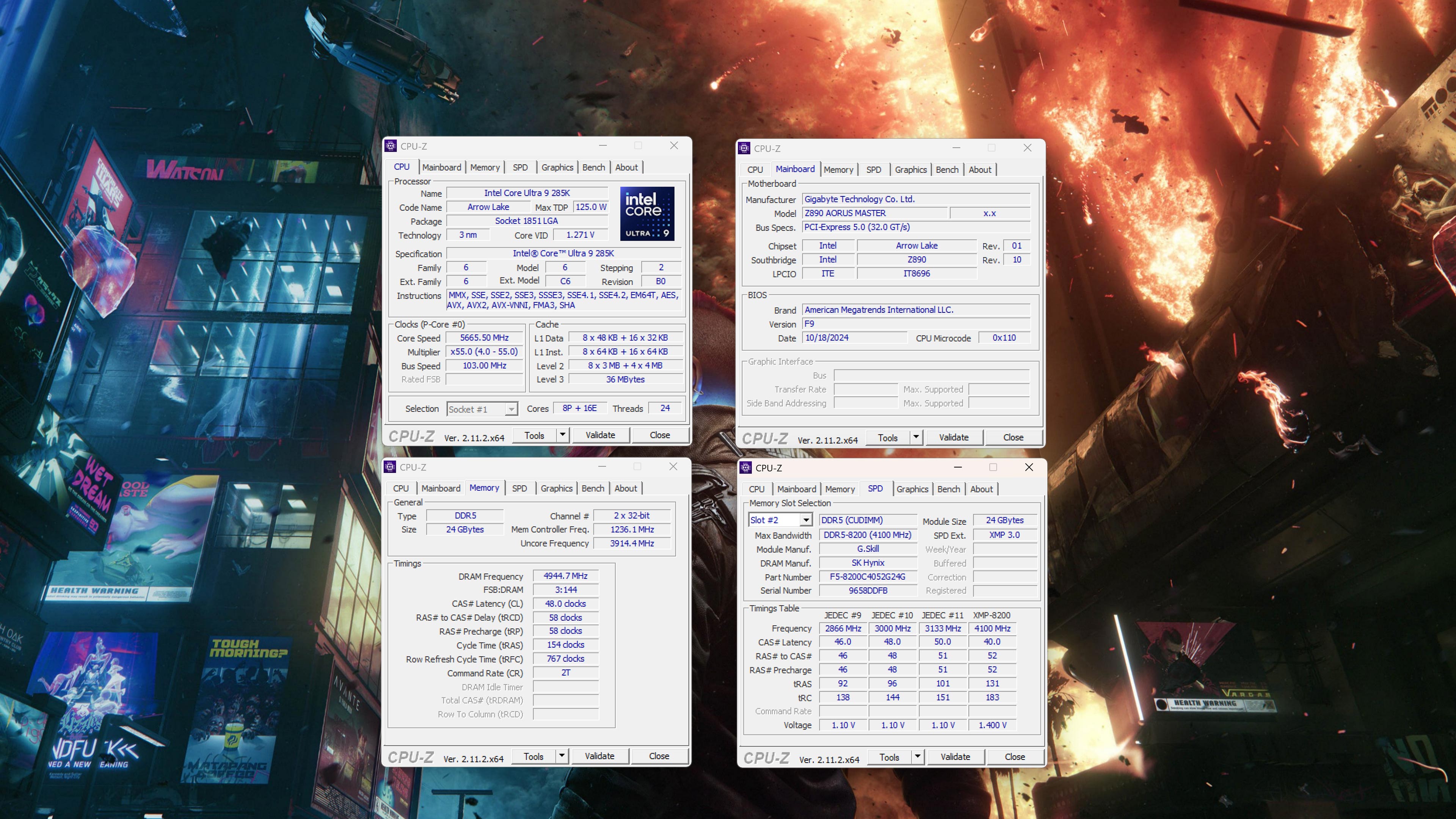 Aorus Z890 Master DDR5 Overclocking Single 9900MHZ