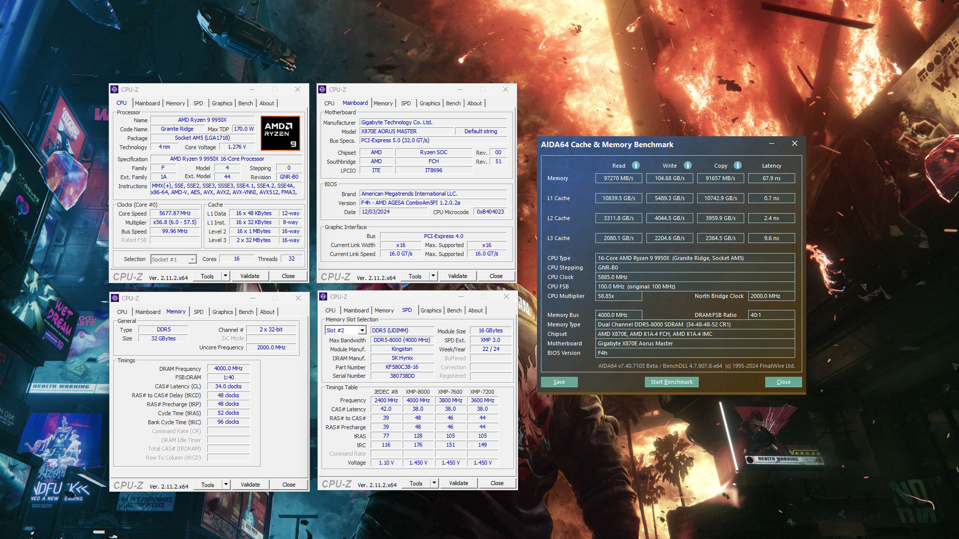 Aorus X870E Master Overclocking 8000Mhz