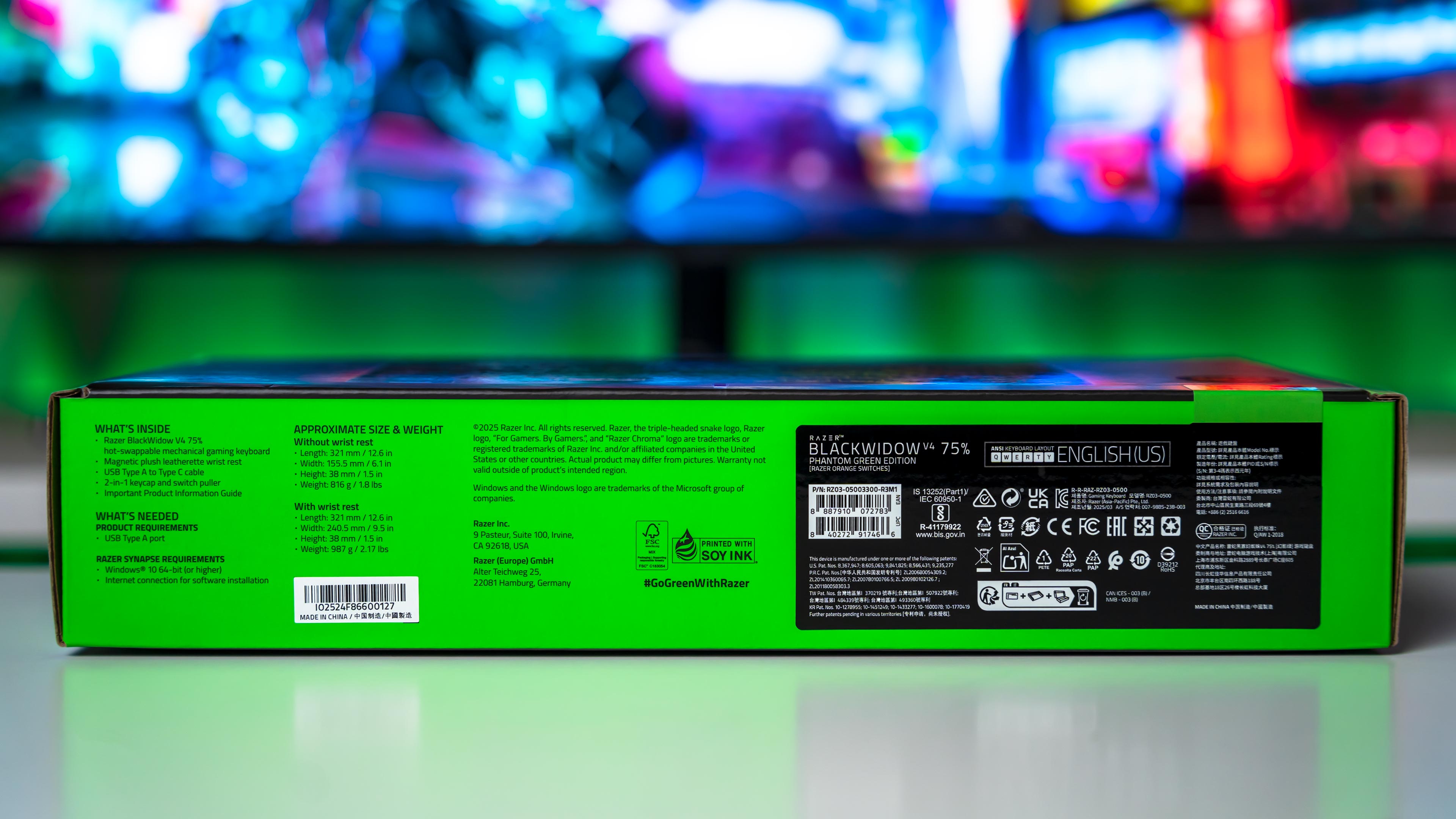 Razer Blackwidow V4 75% Phantom Green Edition Box (3)