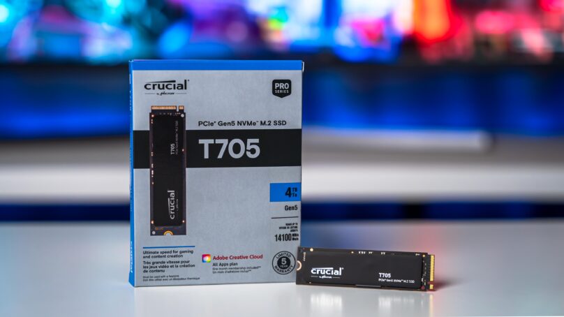 مراجعة Crucial T705 4TB M.2 Gen5 : مساحة ضخمة بسرعة 14 جيجابايت