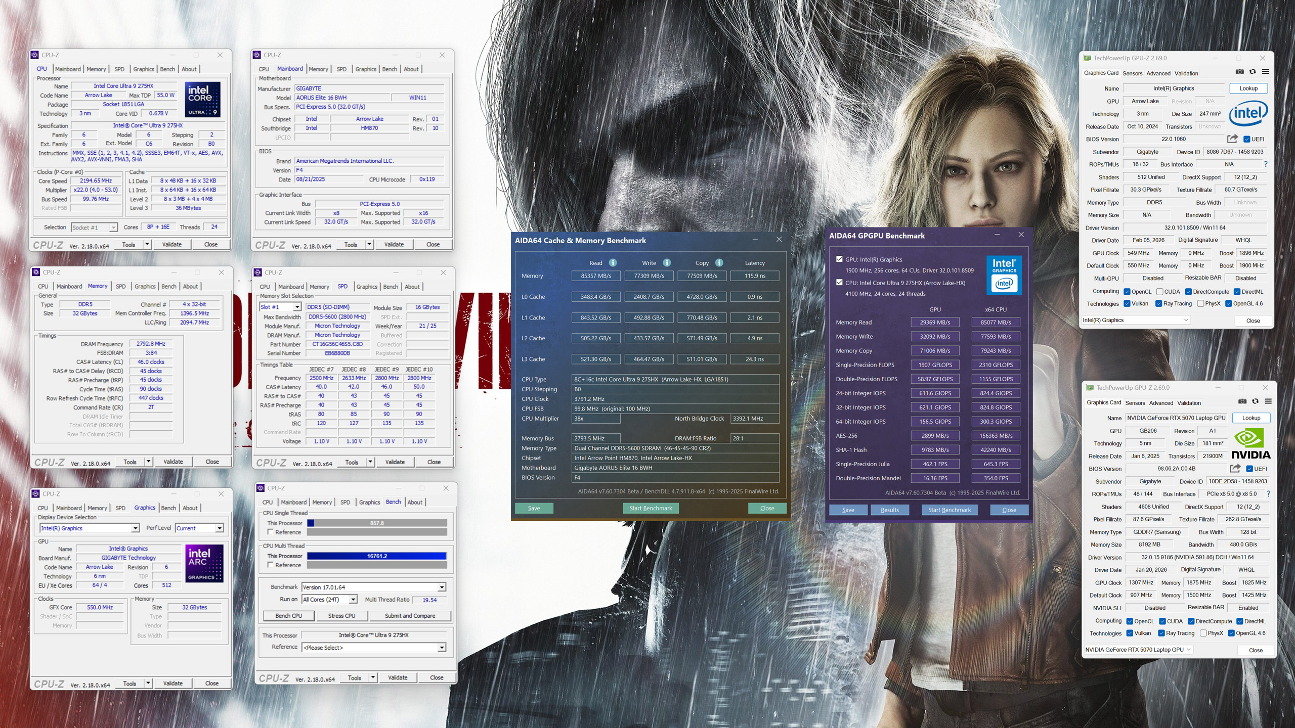 Aorus Elite 16 AE6H Memory GPU CPU